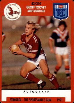 1991 Stimorol NRL #42 Geoff Toovey Front